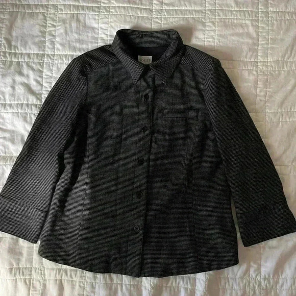 Vintage Koret black windowpane checkered pant suit set size 10 - Picture 1 of 8